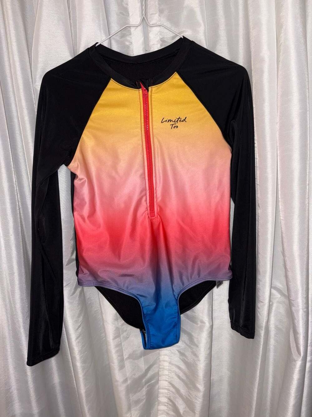 Girls 7-16 Limited Too Long Sleeve Zip Front One-Piece Swimsuit